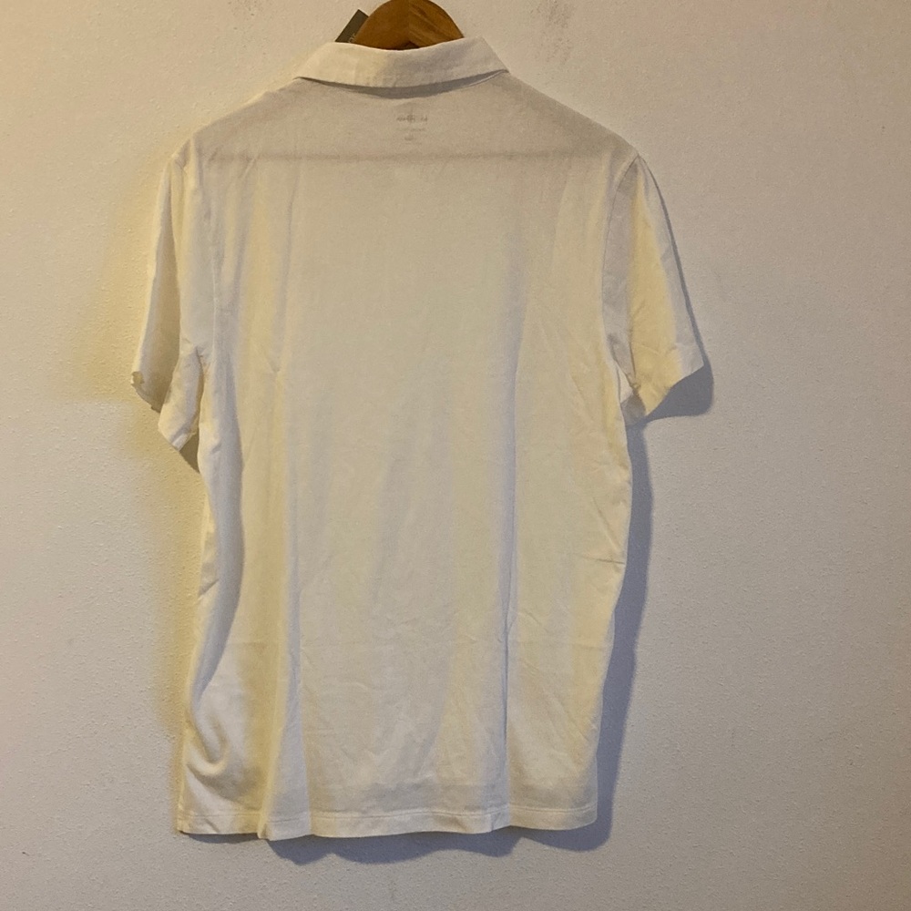 J. Crew Sueded cotton polo‎ shirt Medium Ivory Jersey Polo - Picture 5 of 6